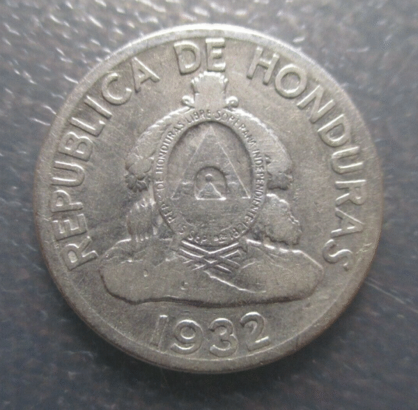 HONDURAS REPUBLICA 50 CENTAVOS DE LEMPIRA 1932 MBC-
