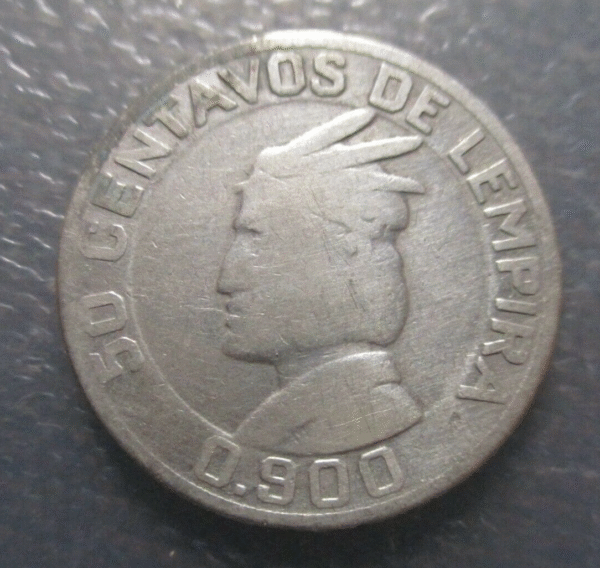 HONDURAS REPUBLICA 50 CENTAVOS DE LEMPIRA 1932 MBC- - Imagen 2