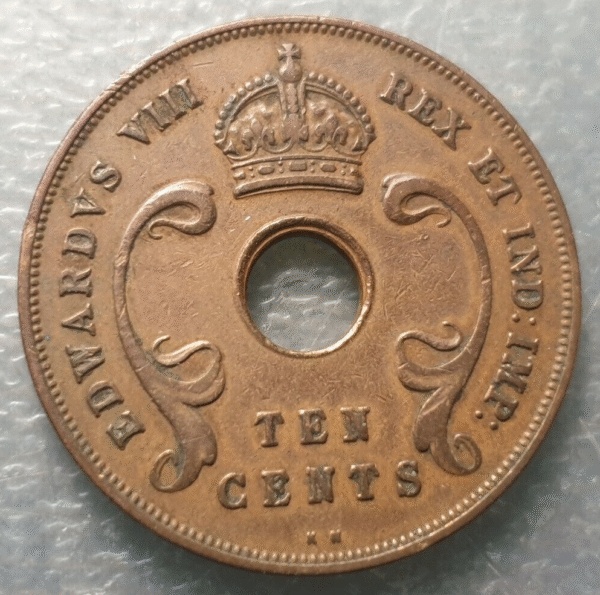 EAST AFRICA EDWARD VIII 10 CENTS 1936 MBC - Imagen 2