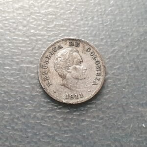 COLOMBIA 10 CENTAVOS 1911 BC+