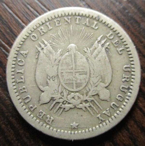 URUGUAY 10 CENTESIMOS 1893 MBC-