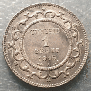 TUNISIA TUNEZ 1 FRANC 1916 EBC