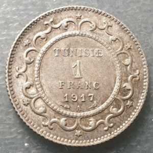 TUNISIA TUNEZ 1 FRANC 1917 EBC