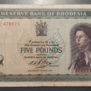 RODESIA RHODESIA 5 POUNDS 01/07/1966 P29a SCARCE ESCASA