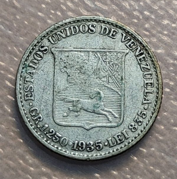 VENEZUELA 25 CENTIMOS 1935 BC+ - Imagen 2