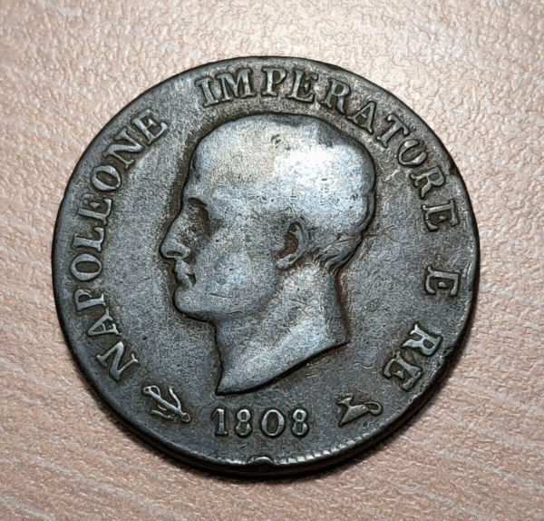 ITALIA REINO DE NAPOLEON BONAPARTE R2 1 SOLDO 1808 V VENEZIA VENECIA