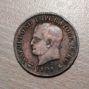 ITALIA REINO DE NAPOLEON BONAPARTE 1 CENTESIMO 1809 B BOLONIA BOLOGNA