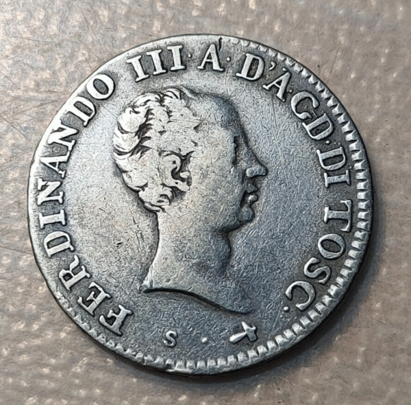 ITALIA TOSCANA FERDINANDO III ASBURGO LORENA 1 LIRA 1822 MBC-
