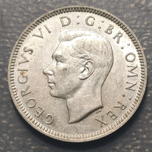 GRAN BRETAÑA GREAT BRITAIN GEORGE VI 1 SHILLING 1944 ENGLISH LION SC UNC