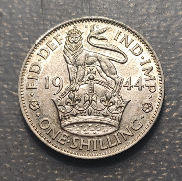 GRAN BRETAÑA GREAT BRITAIN GEORGE VI 1 SHILLING 1944 ENGLISH LION SC UNC - Imagen 2