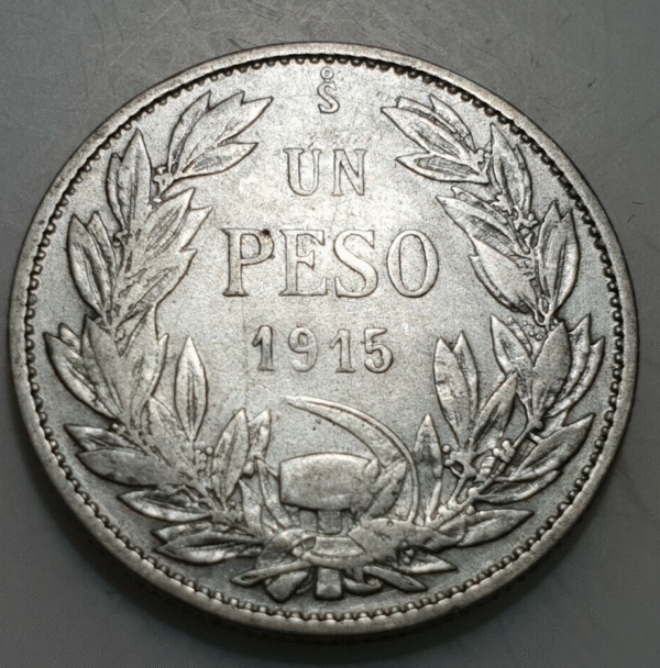 CHILE SANTIAGO 1 PESO 1915 MBC - Imagen 2