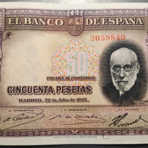 ESPAÑA 50 PESETAS 1935 RAMON Y CAJAL EBC+