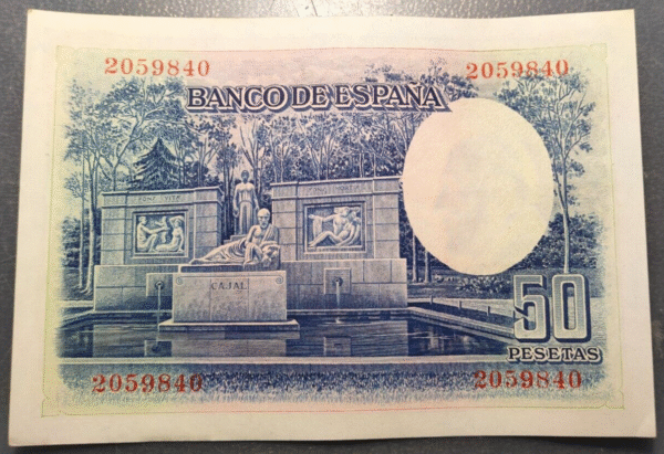 ESPAÑA 50 PESETAS 1935 RAMON Y CAJAL EBC+ - Imagen 2