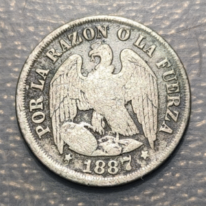 CHILE 1 DECIMO 1887 .