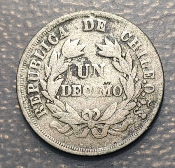 CHILE 1 DECIMO 1887 - Imagen 2