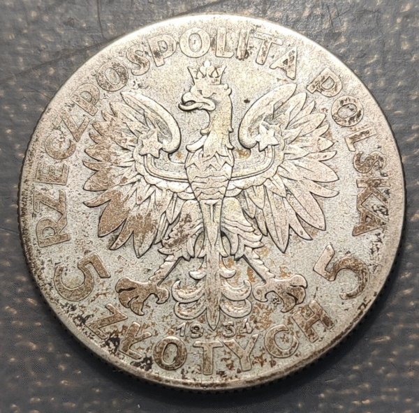 POLONIA POLAND 5 ZLOTYCH 1934 - Imagen 2