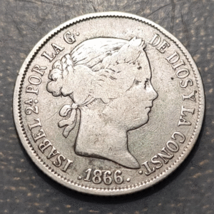 ISABEL II MADRID 40 CENTIMOS DE ESCUDO 1866