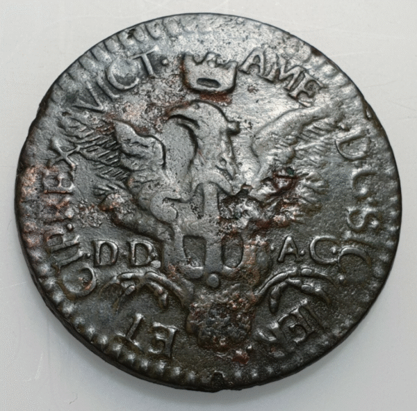 SICILIA PALERMO VITTORIO AMEDEO II SAVOIA SABOYA 1 GRANO 1714 CP MBC+ OXIDACION
