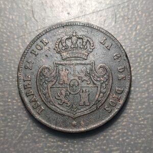 ESPAÑA MADRID ISABEL II 1/2 REAL (5 DÉCIMAS) 1848