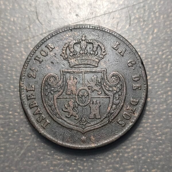 ESPAÑA MADRID ISABEL II 1/2 REAL (5 DÉCIMAS) 1848