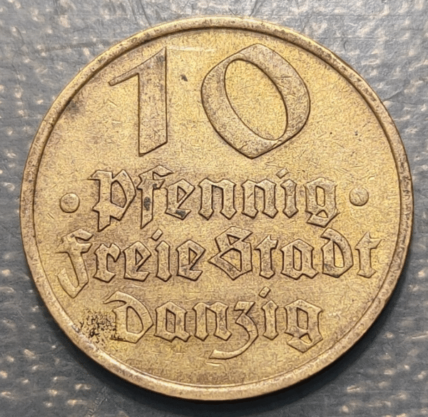 POLONIA POLAND DANZIG 10 PFENNIG 1932 MBC/MBC+ - Imagen 2