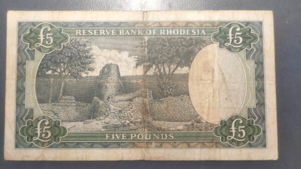 RODESIA RHODESIA 5 POUNDS 01/07/1966 P29a SCARCE ESCASA - Imagen 2