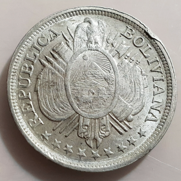 BOLIVIA 50 CENTAVOS 1/2 BOLIVIANO 1899 KM 161 SC-