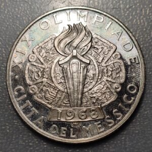 MEXICO OLYMPIC GAMES SILVER MEDAL 1968 50 mm 46 g