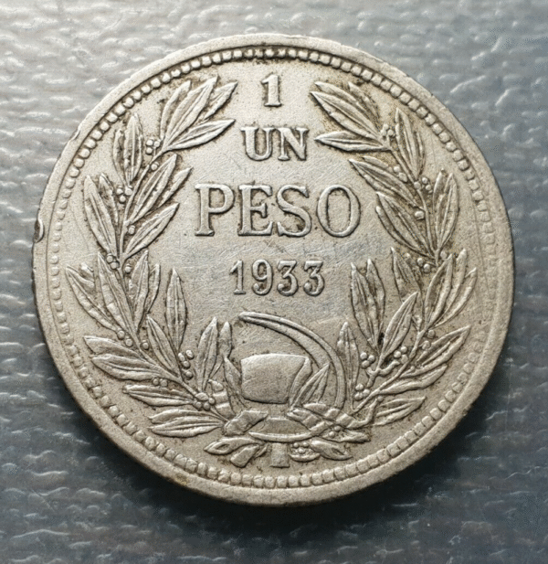 CHILE 1 PESO 1933 MBC - Imagen 2
