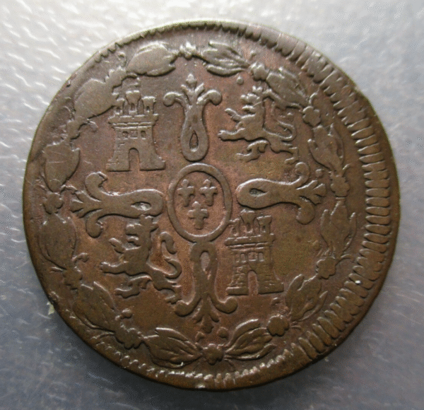 SPAIN FERDINAND VII JUBIA 8 MARAVEDIS 1820 - Imagen 2