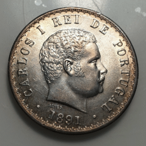 PORTUGAL CARLOS I 500 REIS 1891 SC UNC