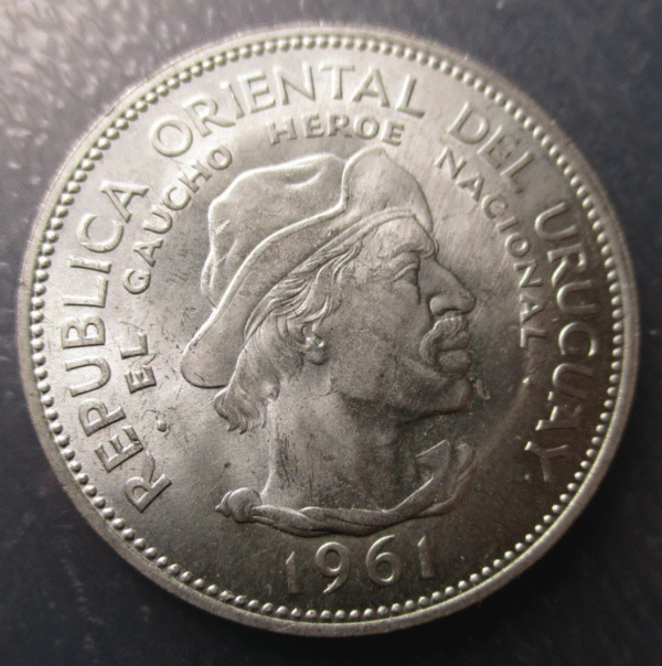 URUGUAY 10 PESOS 1961 UNC