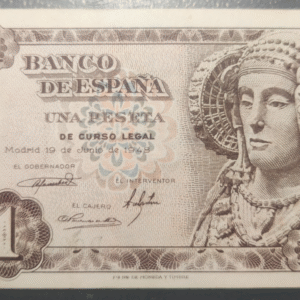 ESPAÑA SPAIN 1 PESETA JUNIO 1948 DAMA DE ELCHE P-135 EBC+