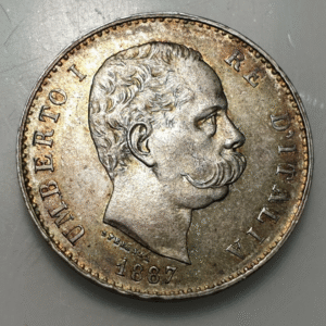 ITALIA REINO UMBERTO I HUMBERTO I 1 LIRA 1887 SC- PATINA BONITA
