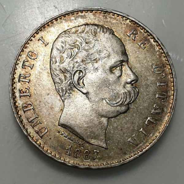 ITALIA REINO UMBERTO I HUMBERTO I 1 LIRA 1887 SC- PATINA BONITA