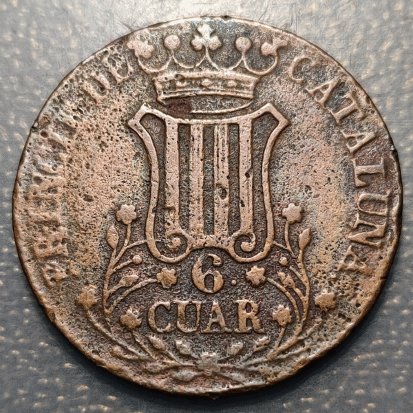 ESPAÑA BARCELONA ISABEL II 6 CUARTOS 1841