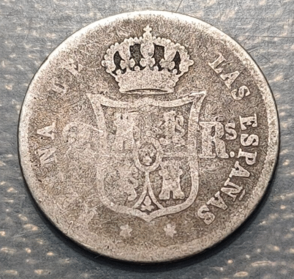 ESPAÑA MADRID ISABEL II 2 REALES 1852 - Imagen 2