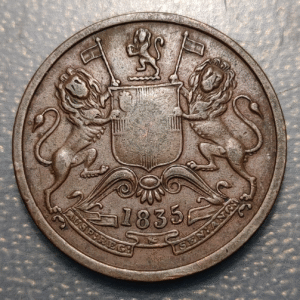 INDIA EAST INDIA COMPANY 1/2 ANNA 1835 MBC
