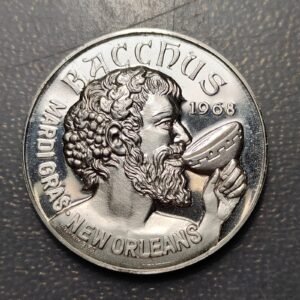 NEW ORLEANS BACCHUS MARDI GRAS SILVER MEDAL 1968