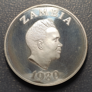 ZAMBIA 10 KWACHA 1980 KM 21 PROOF