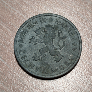 CHECOSLOVAQUIA CZECHOSLOVAKIA BOHEMIA & MORAVIA 1 KORUN 1 CORONA 1943 SC- ZINC