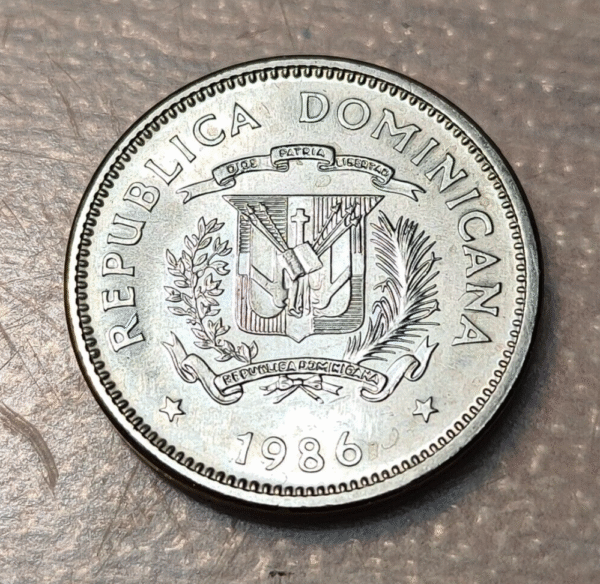 REPUBLICA DOMINICANA 5 CENTAVOS 1986 KM 59 SC UNC - Imagen 2