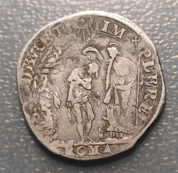 ESTADOS PAPALES GREGORIO XIII (1572-85) TESTONE ANNO X 1582 BUSTO A LA IZDA RARA - Imagen 2