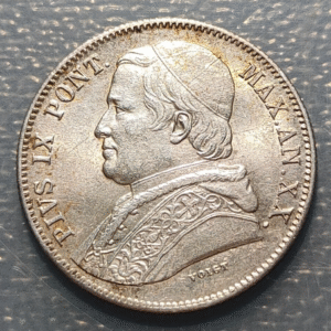 ESTADOS PAPALES VATICANO PIO IX 20 BAIOCCHI 1865 R SC-/SC