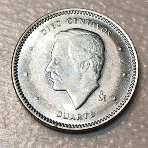 REPUBLICA DOMINICANA 10 CENTAVOS 1984 KM 60 DUARTE SC UNC BRILLO ORIGINAL