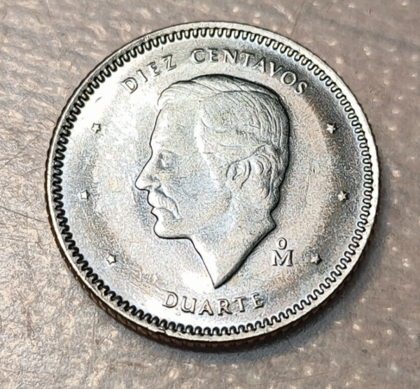REPUBLICA DOMINICANA 10 CENTAVOS 1984 KM 60 DUARTE SC UNC BRILLO ORIGINAL