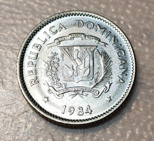 REPUBLICA DOMINICANA 10 CENTAVOS 1984 KM 60 DUARTE SC UNC BRILLO ORIGINAL - Imagen 2