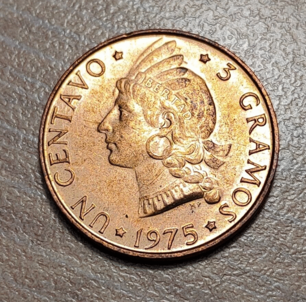 REPUBLICA DOMINICANA 1 CENTAVO 1975 KM 31 BRILLO ORIGINAL SC UNC