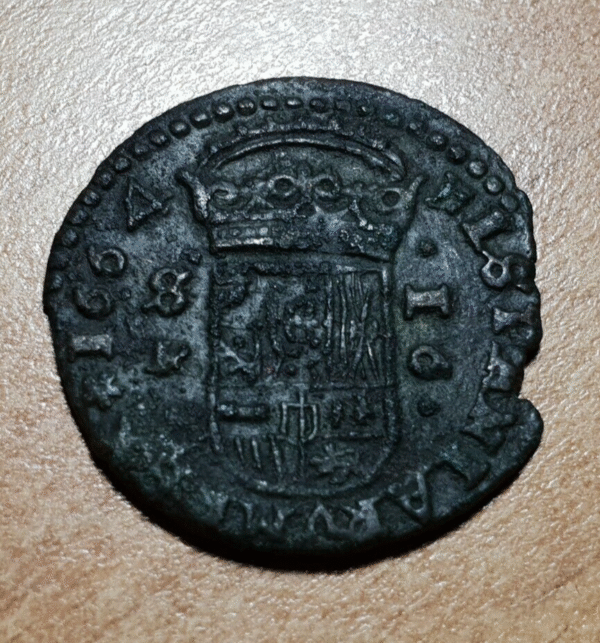 SEVILLA FELIPE IV 16 MARAVEDIS 1664 MBC - Imagen 2
