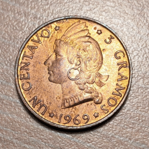 REPUBLICA DOMINICANA 1 CENTAVO 1969 SC- BRILLO ORIGINAL